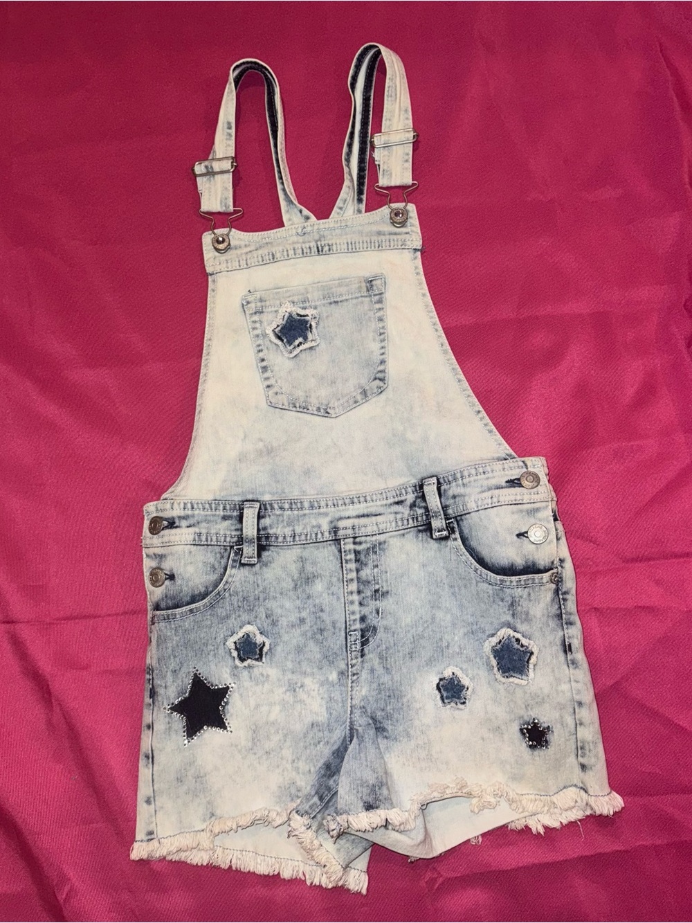 Girls Denim Overalls Size XL 14-16 / Girls 4th of July Overalls Size XL 14-16